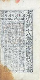 大清光緒十八年歳次壬辰時憲書