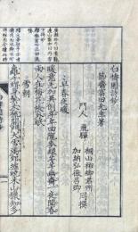 白檮園詩鈔 一巻 附録一巻