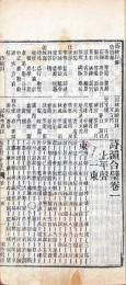 詩韻合璧 五巻　虚字韻藪 一巻