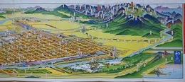 吉田初三郎鳥瞰図　【表紙欠】　（旭川を中心とせる名所交通鳥瞰図）