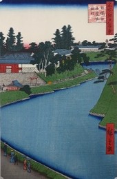 初代歌川広重筆　名所江戸百景　外桜田弁慶堀糀町（千代田区）