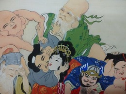 肉筆春画　「七福神」