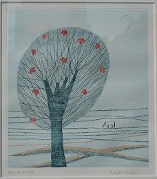 南桂子カラーエッチング　「初冬の木」