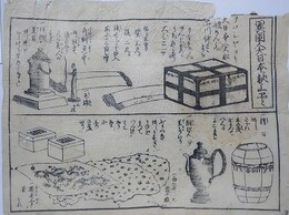 刷り物　「異国人大日本江献上品々」