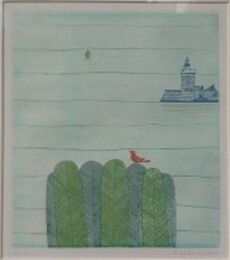 南桂子カラーエッチング　「港」