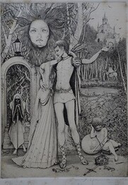 山本六三　銅版画　「ペレアスとメリザンド」