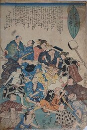 はしか落しばなし　（はしか絵麻疹絵疱瘡絵錦絵瓦版）