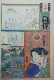 江戸の花名勝会　ふ　五番組　青山　当麻中将姫 沢村故曙山　青山善光寺