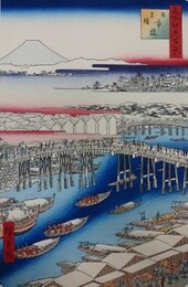 初代歌川広重筆　名所江戸百景　日本橋雪晴（中央区）