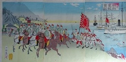 朝鮮電報実記 其弐　3枚続