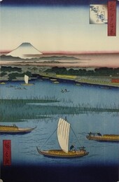 初代歌川広重筆　名所江戸百景　三つまたわかれの渕（中央区・江東区）