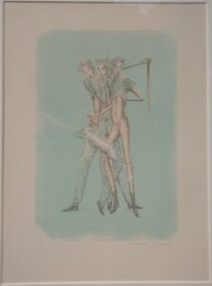 金子国義リトグラフ　「うさぎ」　アリスの夢より