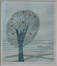 南桂子カラーエッチング　「初冬の木」
