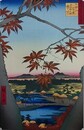 初代歌川広重筆　名所江戸百景　真間の紅葉手古那の社継はし（市川市）
