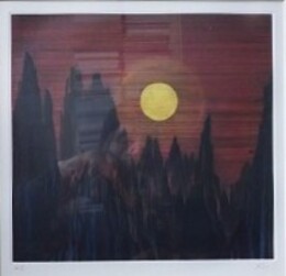 加山又造　メゾチント　黄山