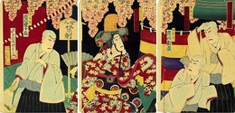 香朝楼国貞　役　京鹿子娘道成寺　3枚続