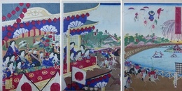 東京上野不忍池大競馬ノ図