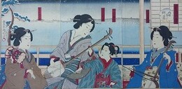 月雪花の内　雪　両国柳ばし　枡田楼