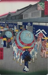 初代歌川広重筆　名所江戸百景　日本橋通一丁目略図（中央区）