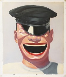 岳敏君油彩画　学帽