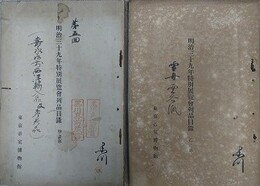 明治三十九年特別展覧会列品目録　甲之部（嘉永以前西洋輸入品及参考品目録）/乙之部（雪舟流及雲谷派絵画）　2冊組