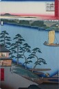 初代歌川広重筆　名所江戸百景　にい宿のわたし（葛飾区）
