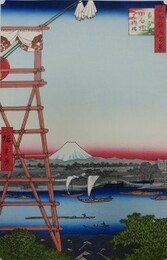 初代歌川広重筆　名所江戸百景　両ごく回向院元柳橋（中央区・墨田区）