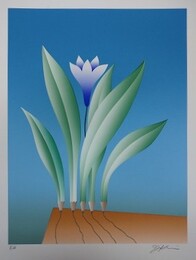 「お花の鉛筆」　久里洋二　シルクスクリーン　