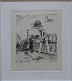 山本六三　銅版画　「風」