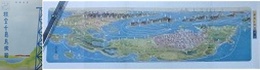 鳥瞰図　根室千島鳥瞰図　真柄幸司　（書簡図絵）