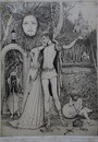 山本六三　銅版画　「ペレアスとメリザンド」