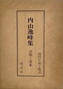 内山逸峰集　享保～安永