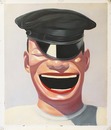 岳敏君油彩画　学帽