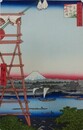 初代歌川広重筆　名所江戸百景　両ごく回向院元柳橋（中央区・墨田区）