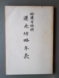 妙蓮寺塔頭蓮光坊略年表