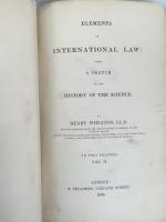 ホイートン　『国際法原理』　初版　全2巻　1836年　ロンドン刊 / Wheaton, Henry, Elements of International Law: with a Sketch of the History of the Science. In two volumes. London, B. Fellowes, 1836