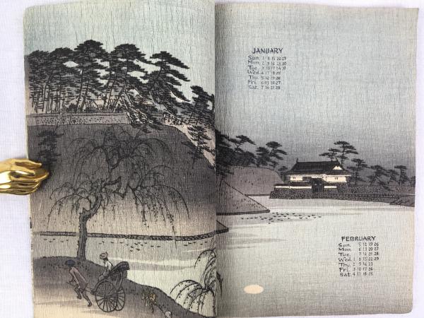 ちりめん本 長谷川武次郎 『日本の月光：1928年カレンダー