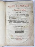 セルデン　『封鎖海論』　初版　1635年　ロンドン刊 / Selden, John,
Mare Clausum seu de Domino Maris. Libri Duo. London, Excudebat Will Stanesbeius, 1635.