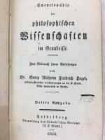 ヘーゲル　『エンチクロペディー』　第3版　1830年　ハイデルベルク刊 / Hegel, Georg Wilhelm Friedrich, Encyclopaedie der philosophischen Wissenschaften im Grundrisse. Dritte Aufl. Heidelberg, Verwaltung des Osswald'schen Verlags, 1830