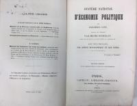 フリードリヒ・リスト　『経済学の国民的体系』　フランス語第2版　1857年　パリ刊 / List, Frederic, Systeme National d'Economie Politique. Traduit par Henri Richelot. Seconde edition. Paris, Capelle