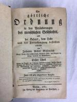 ズースミルヒ　『神の秩序』　第2版　全2巻（1冊）　1761-62年　ベルリン刊 / Sussmilch, Johann Peter, 1707-67, Die gottliche Ordnung in den Veranderungen des menschlichen Geschlechts, aus der Geburt, dem Tode und der Fortpflanyung desselben erwiesen. Zwote Ausgabe. 2 Theile in 1. Berlin, Verlag des Buchstabens der Realschule