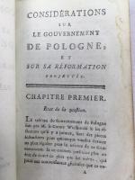 ルソー　『ポーランド統治論』　1782年　ロンドン [パリ]刊 / Rousseau, Jean Jacques, Considerations sur le Gouvernement de Pologne, et sur sa Reformation Projettee. Londres [Paris], 1782
