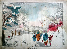 一枚刷上野山内之雪　東京三絶景