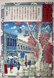 錦絵東京名勝開化真景　銀座町煉化石