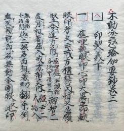 【写本】不動忿怒瑜伽要鈔（中）　（不動明王瑜伽要鈔・第二巻）