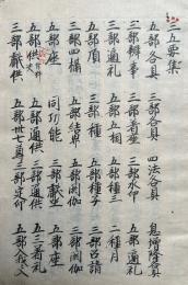 【写本】三五要集