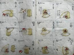 【写本】投扇興　肉筆彩色図