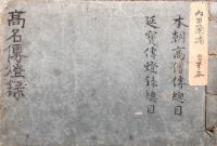 【写本】高名伝燈録　本朝高僧伝総目・延宝伝燈録総目