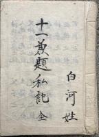 【写本】十一兼題私記