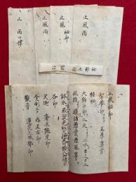 【写本】秘部　止雨（止雨口伝・止風雨・止風秘印）　5紙1結揃　南北朝時代写